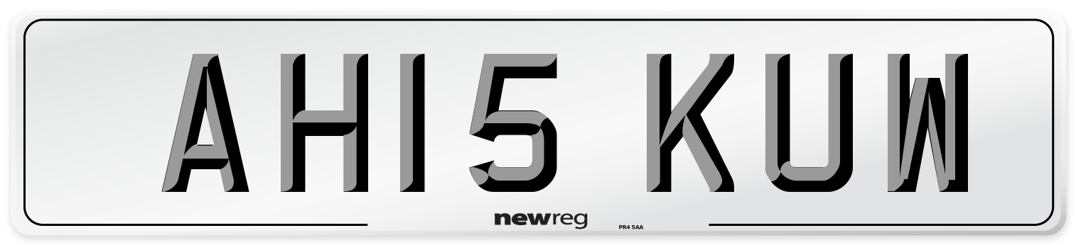 AH15 KUW Number Plate from New Reg